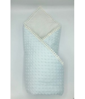 Плюшевое одеяло на выписку голубой цвета